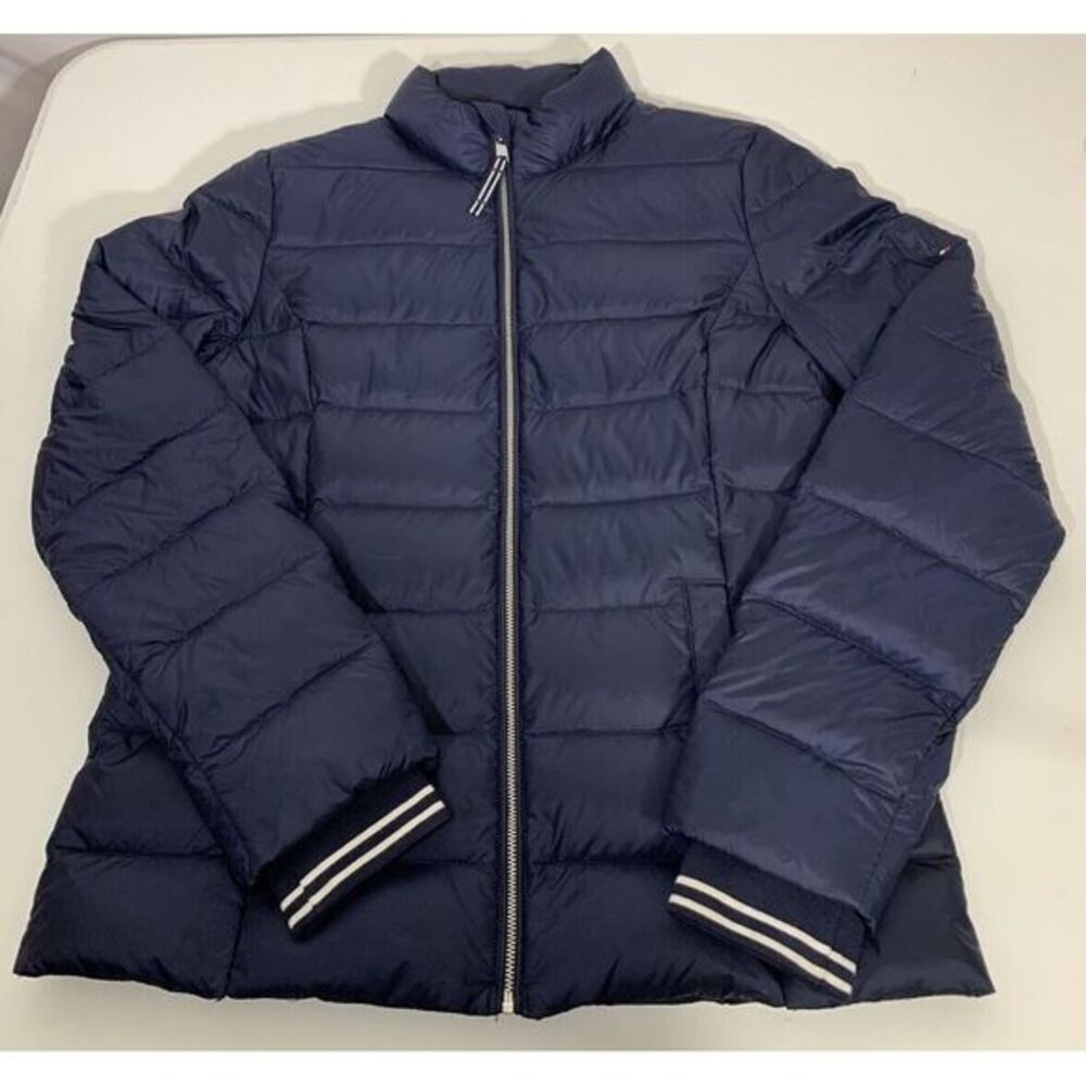 Tommy Hilfiger Lightweight Dark Blue Puffer Coat Down Feathers Unisex SMALL